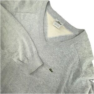 Lacoste Men's V‎ Neck Sweater Size 7/XXL Gray Cotton Casual